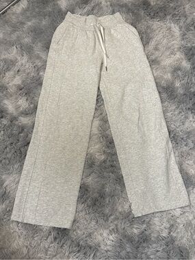 Lululemon Scuba Mid-Rise Wide Leg Sweatpants Heather Gray XXXS